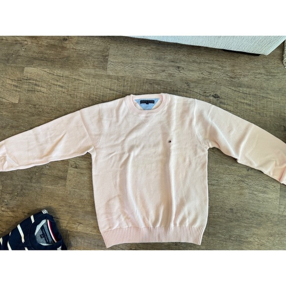 Tommy Hilfiger Other - Tommy Hilfiger Mens Large Light Pink Crewneck Sweater Long Sleeve Flag Logo L